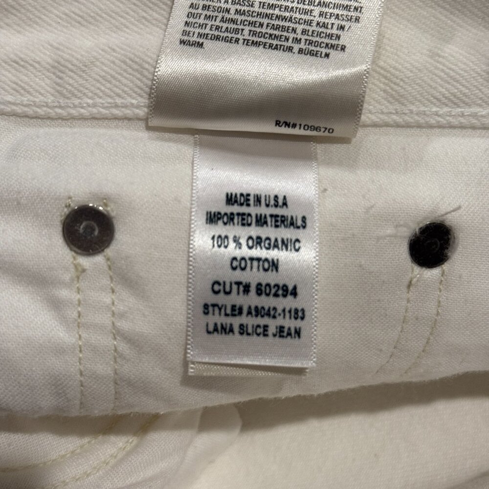 Agolde Lana Slice Jean in Element White Mid Rise Straight Leg Size 26 A9042-1183 - Picture 6 of 15